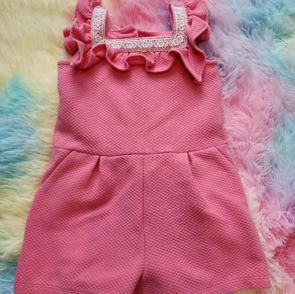Janie and Jack Pink Jumpsuit with Playful Tie-Dye - Picture 1 of 1